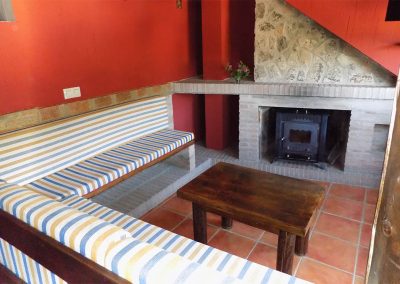 Detalle salón con chimenea